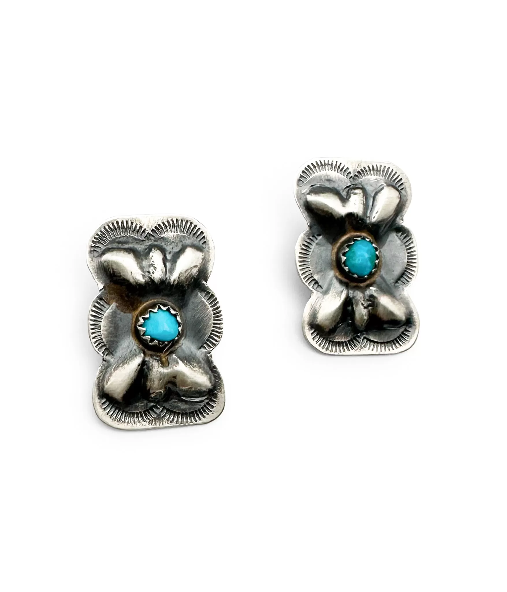 Santa Teresa Authentic Turquoise Concho Earrings