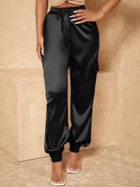 Satin Drawstring Waist Pants