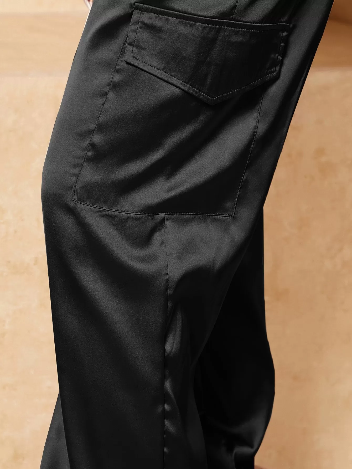 Satin Drawstring Waist Pants