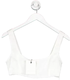 Second Summer Cream Paradise Linen Crop Top UK XS