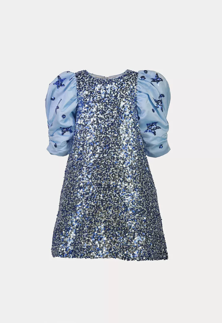 Sequin Puff Sleeve Dress