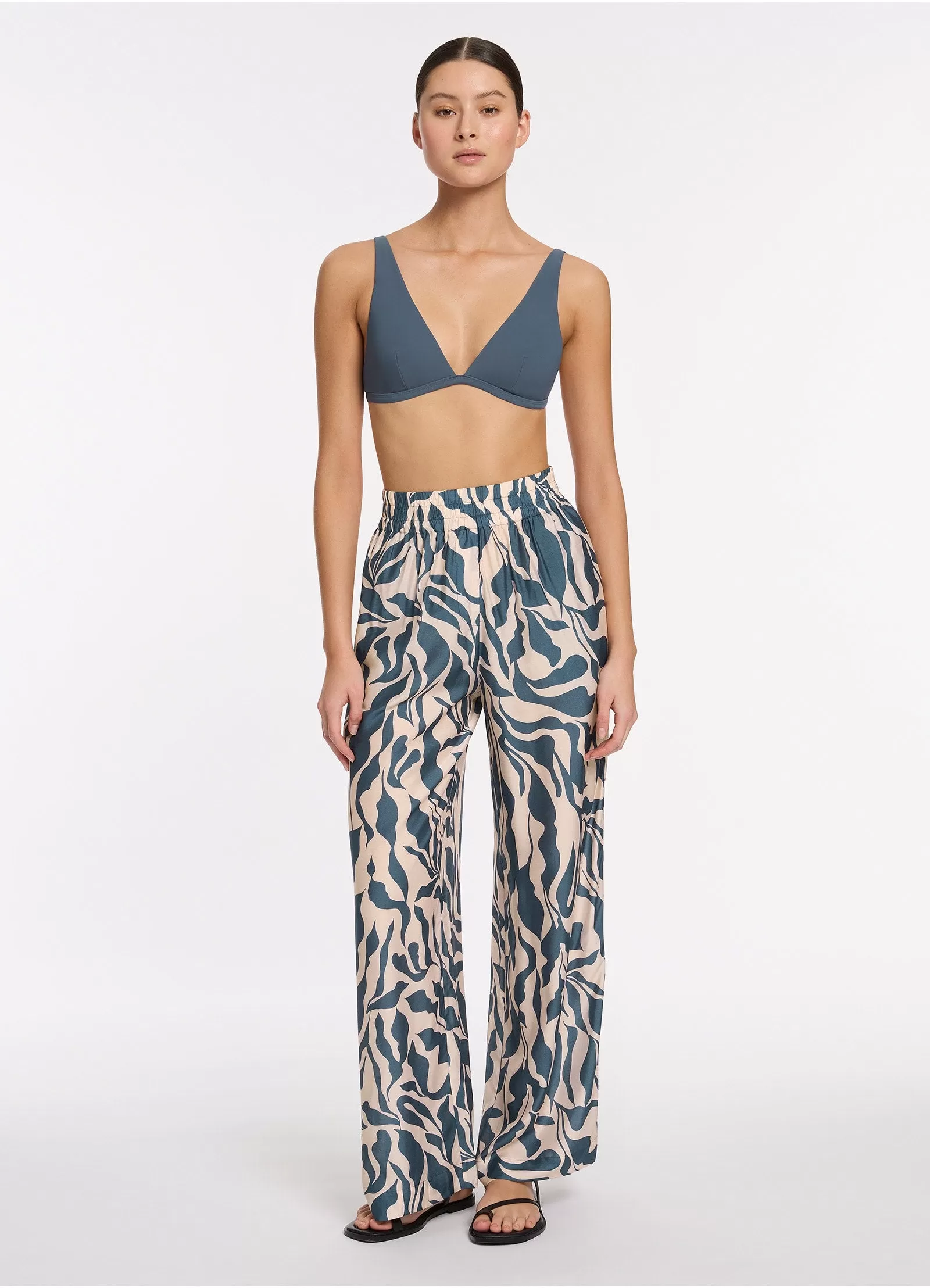 Sereno Wide Leg Pant - Steel Blue