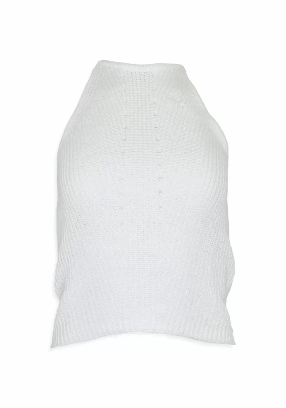 SHAKER HALTER TANK (WHITE) - AUTUMN CASHMERE