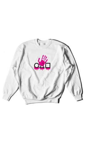 Squid Game Hand - Digital Graphics Basic Sweat Shirt White