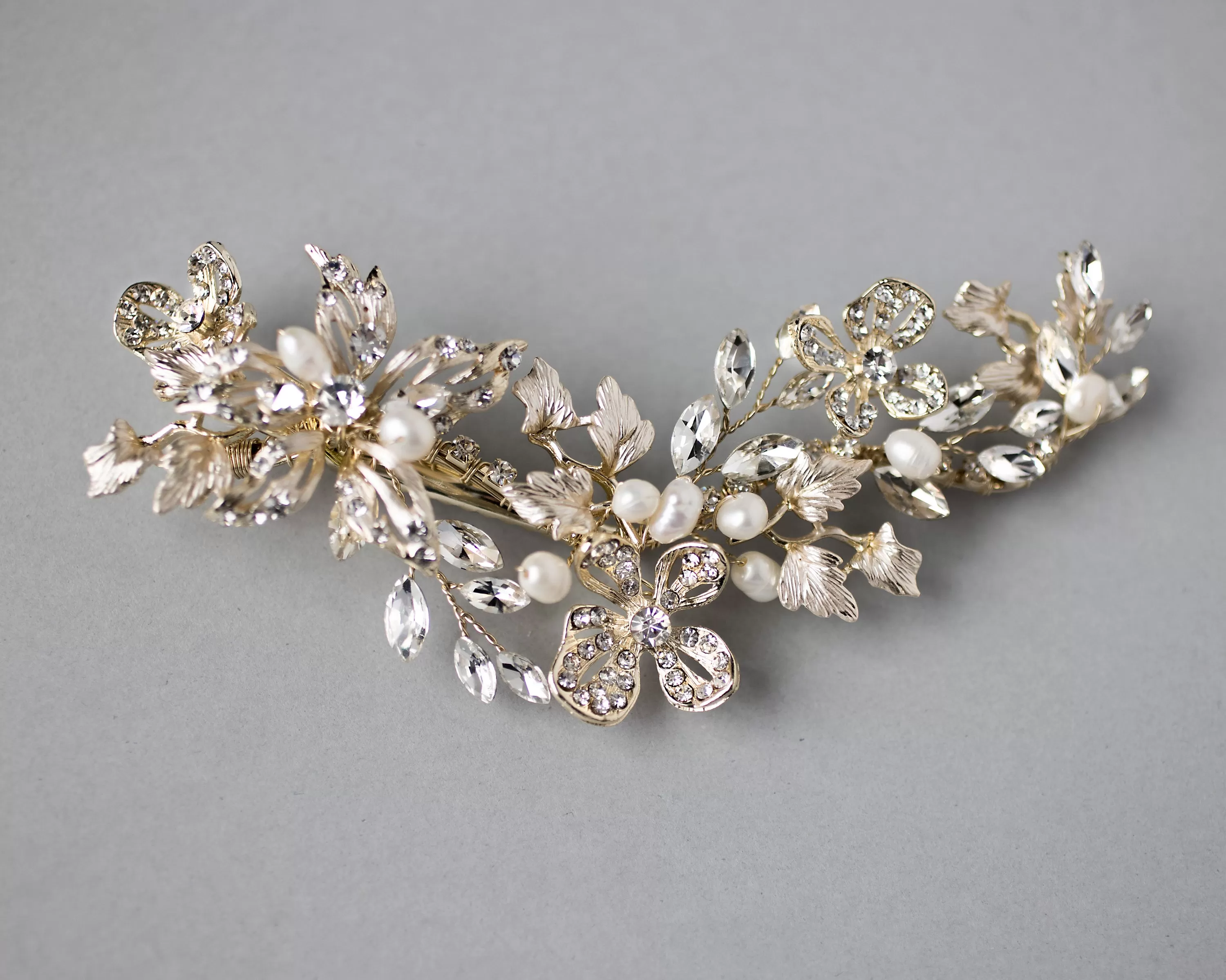 Star Flower Bridal Hair Clip With Pearls