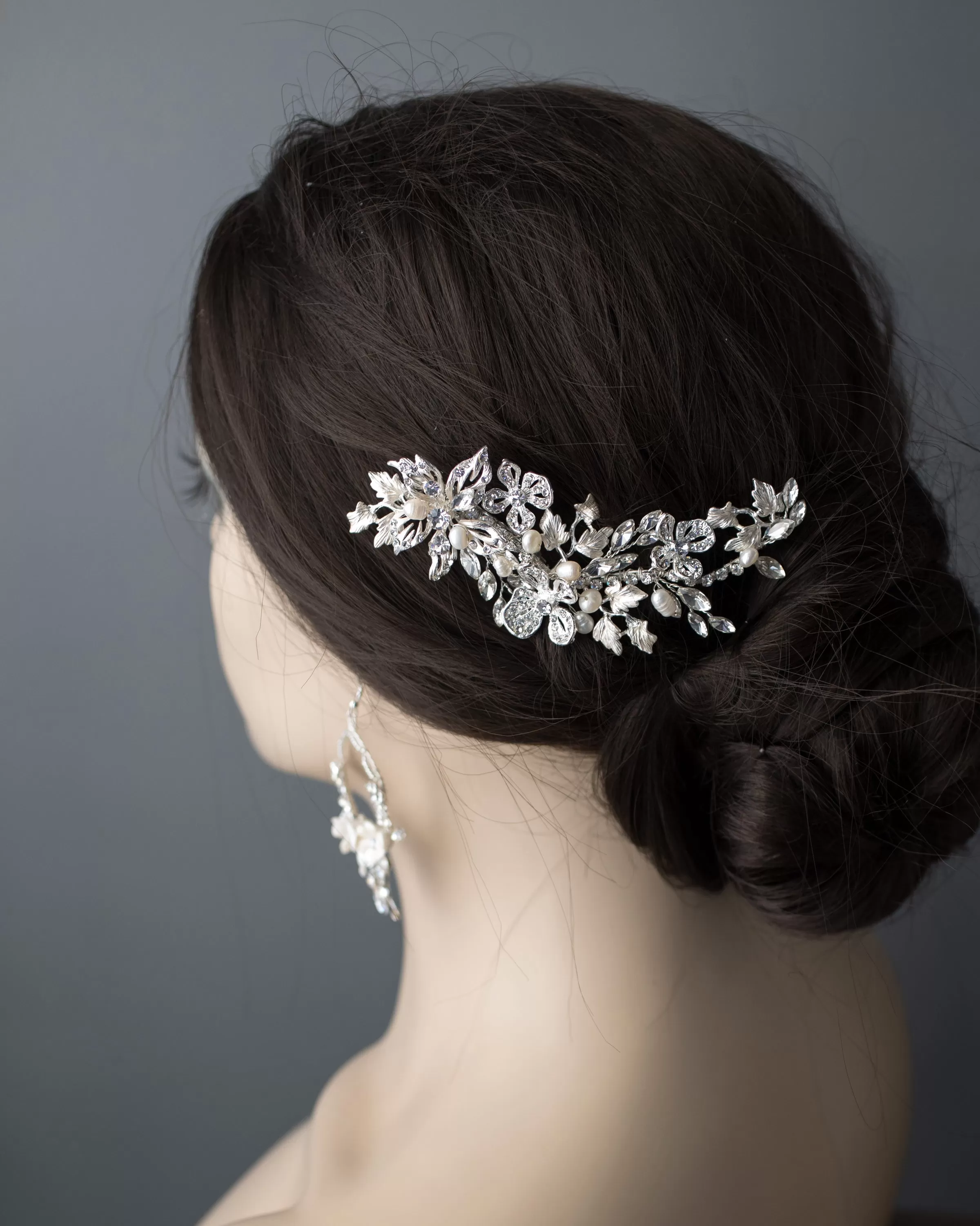 Star Flower Bridal Hair Clip With Pearls