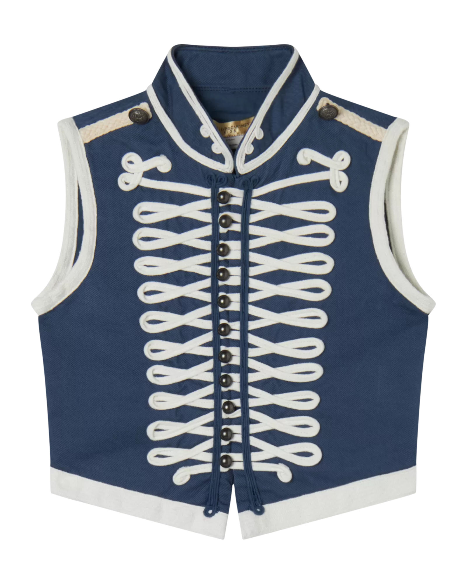 STELLA MCCARTNEY KIDS Braided Cord Cropped Waistcoat Military Jacket Vest