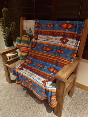 Stepping stone throw blanket  blue/orange