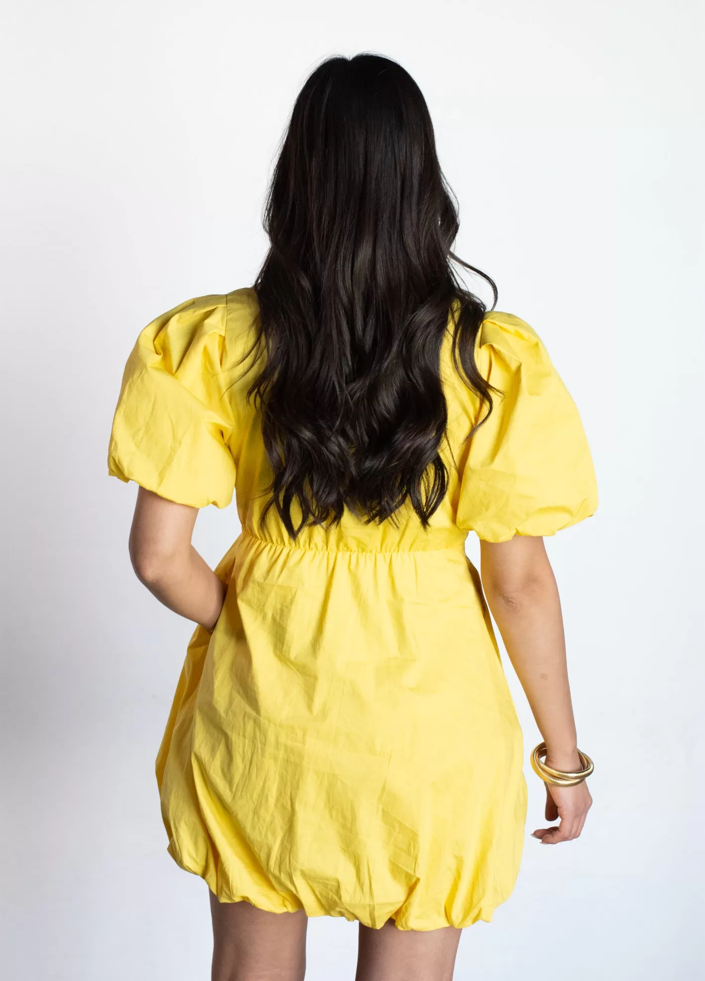 Sunny Crush Yellow Bubble Hem Dress