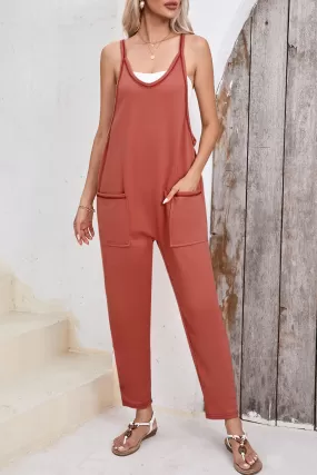 Sunset and Swim – Jumpsuit mit U-Ausschnitt und Spaghettiträgern