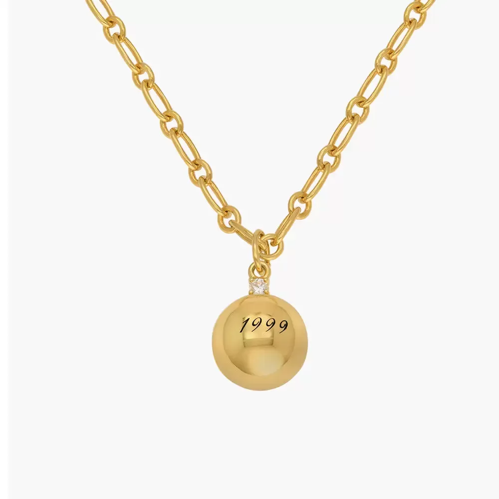 Superball Name Necklace in 14K Gold over Sterling Silver