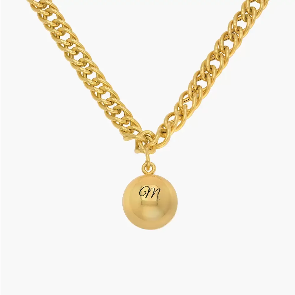 Superball Name Necklace in 14K Gold over Sterling Silver