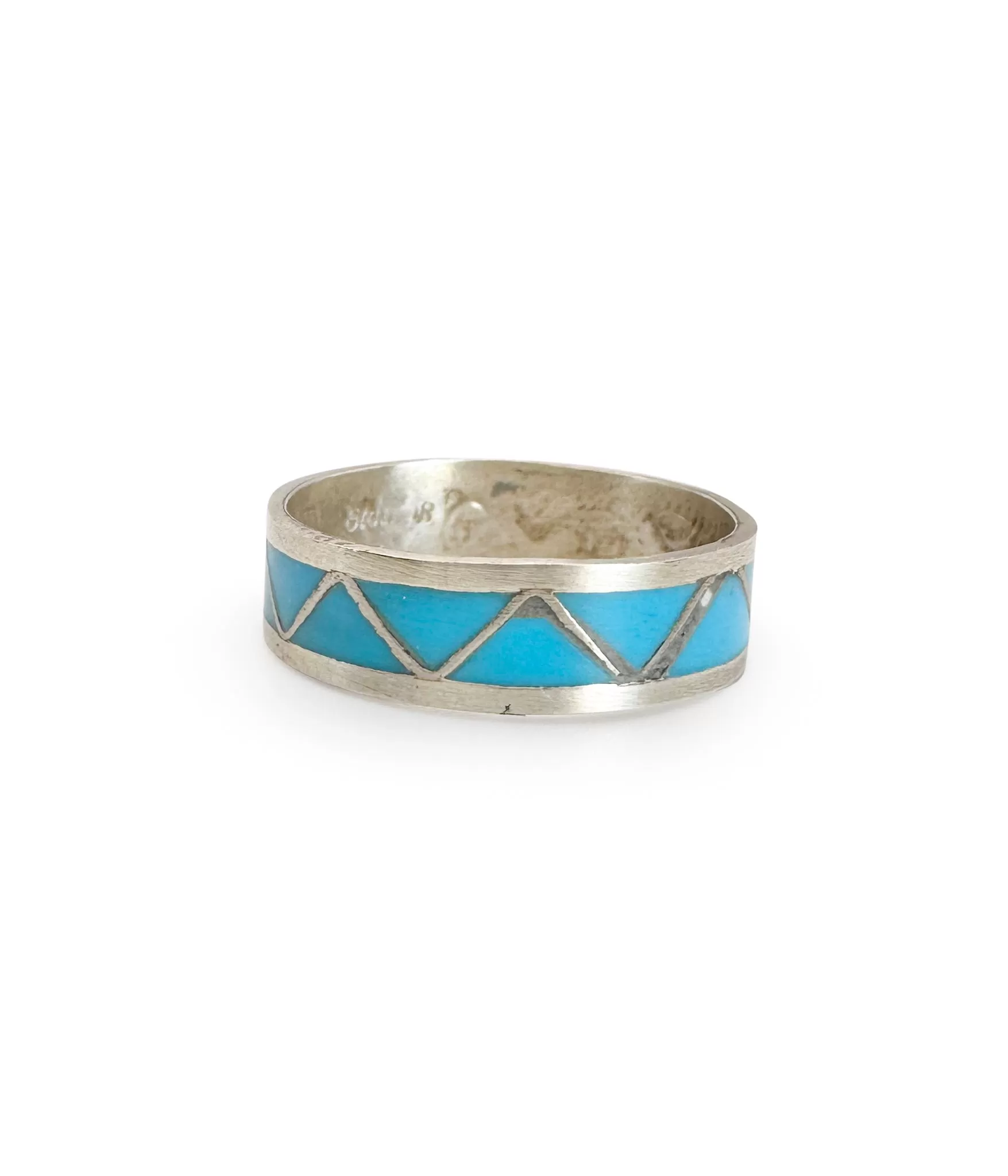 Tesuque Authentic Golden Hills Turquoise Band Ring