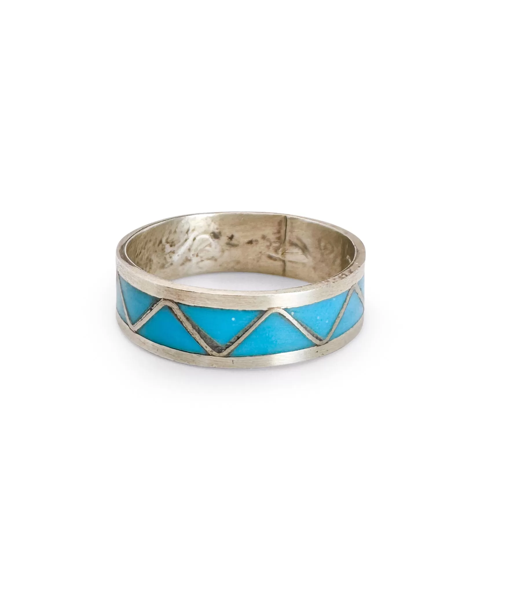 Tesuque Authentic Golden Hills Turquoise Band Ring