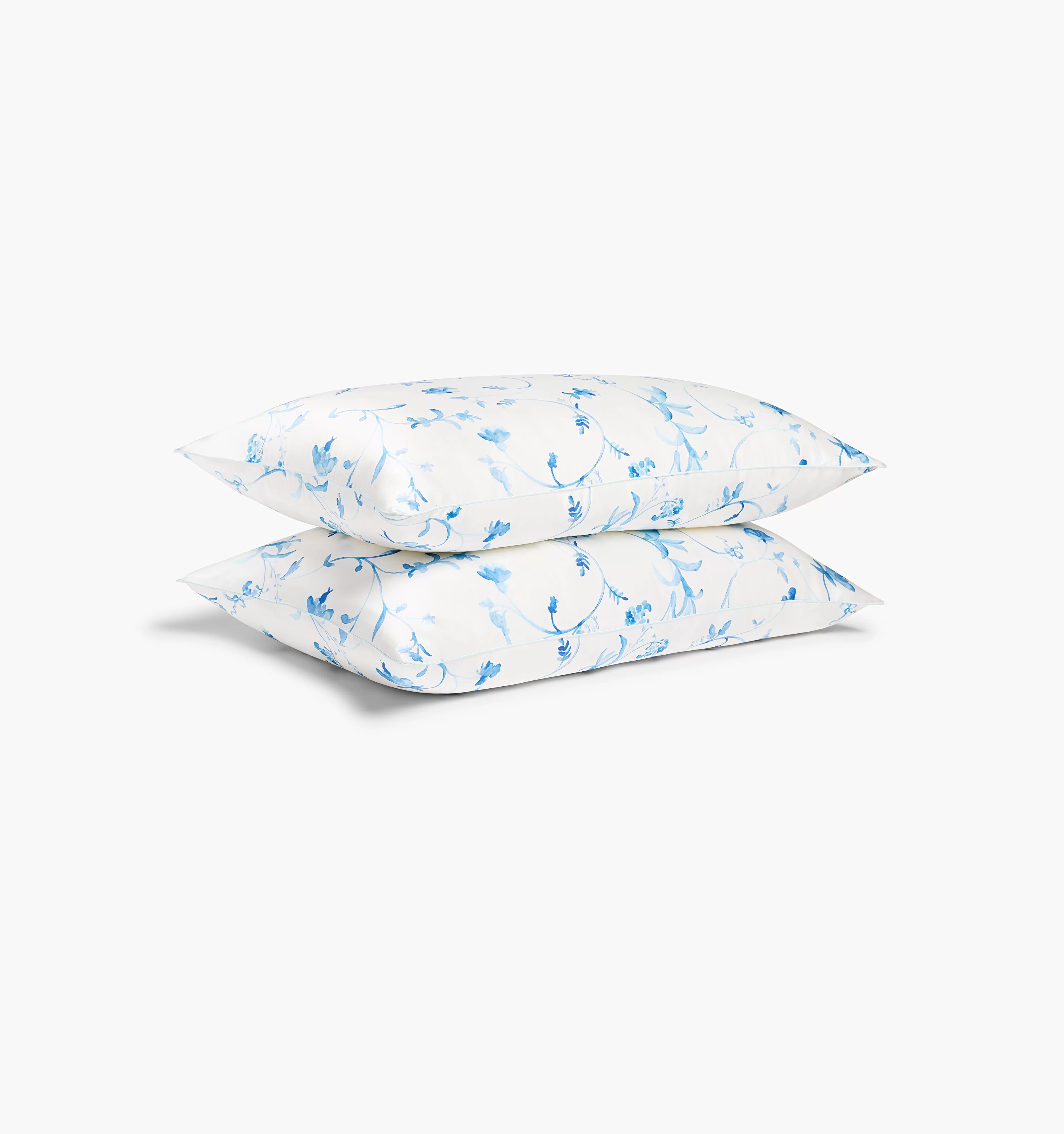 The Sisi Silk Pillowcase - Blue Botanical