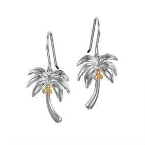 Two-Tone Queen Palm Tree Earrings