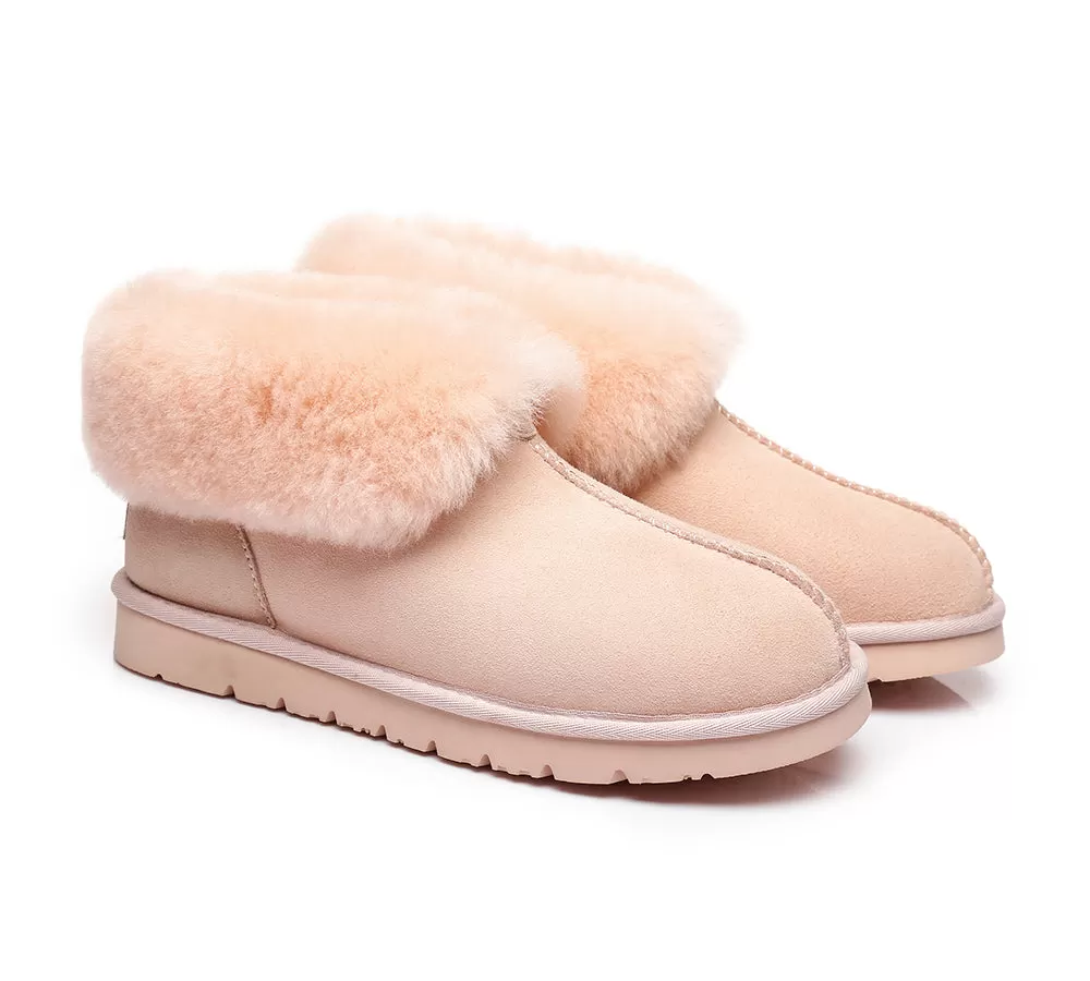 UGG Australian Shepherd Slippers, Australia Premium Double Face Sheepskin,Unisex Ankle Collar Slipper Mallow