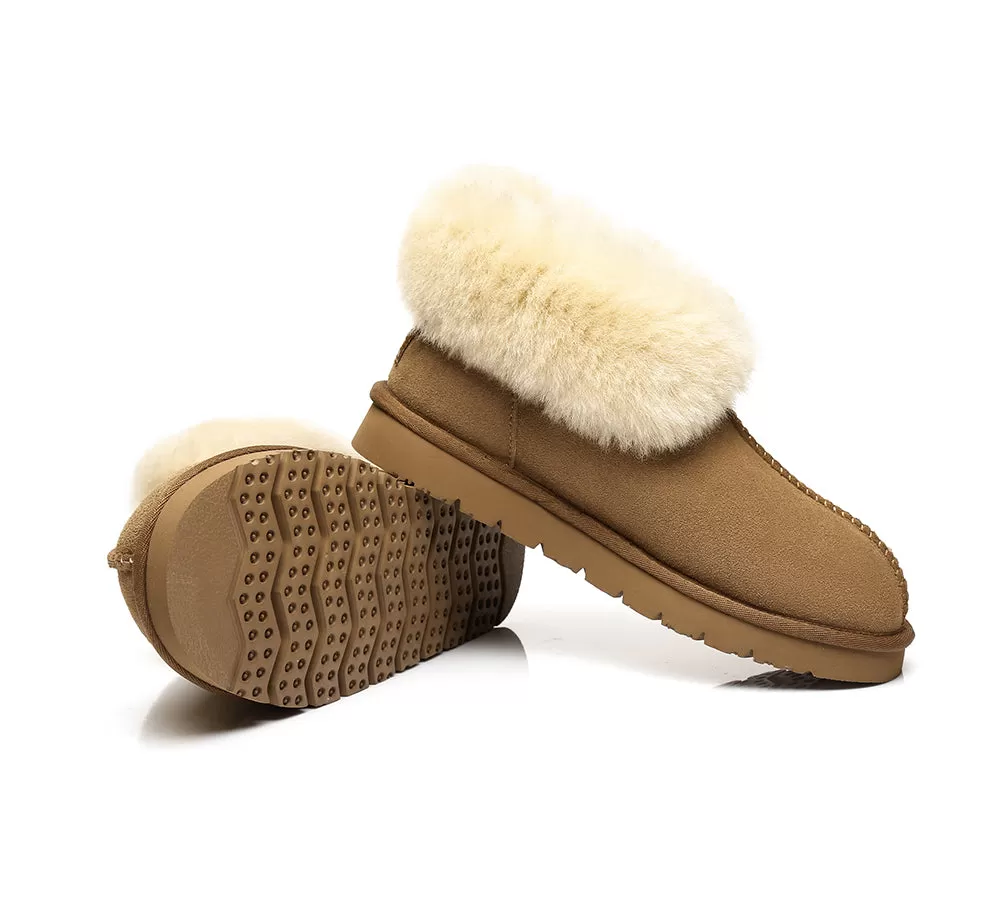 UGG Australian Shepherd Slippers, Australia Premium Double Face Sheepskin,Unisex Ankle Collar Slipper Mallow