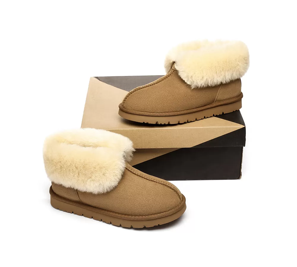 UGG Australian Shepherd Slippers, Australia Premium Double Face Sheepskin,Unisex Ankle Collar Slipper Mallow