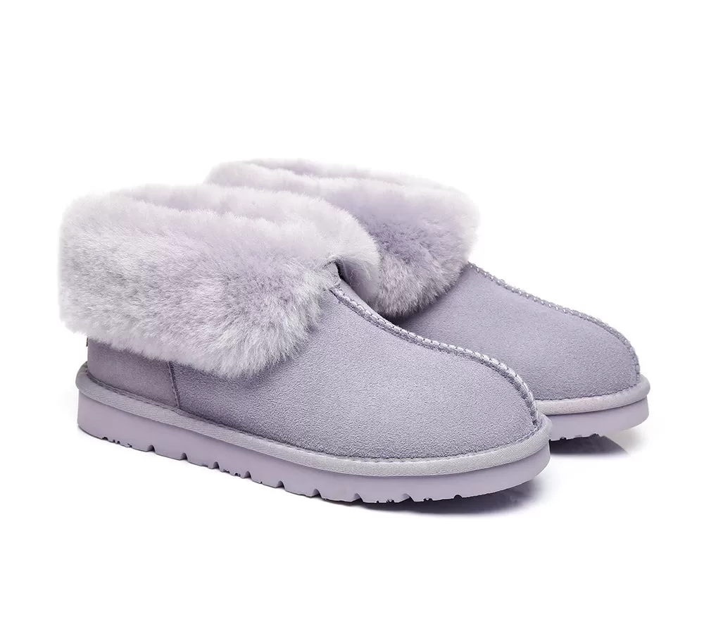 UGG Australian Shepherd Slippers, Australia Premium Double Face Sheepskin,Unisex Ankle Collar Slipper Mallow