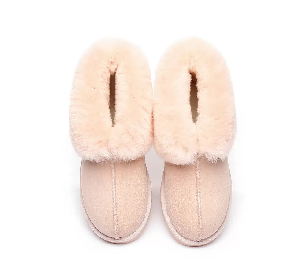 UGG Australian Shepherd Slippers, Australia Premium Double Face Sheepskin,Unisex Ankle Collar Slipper Mallow