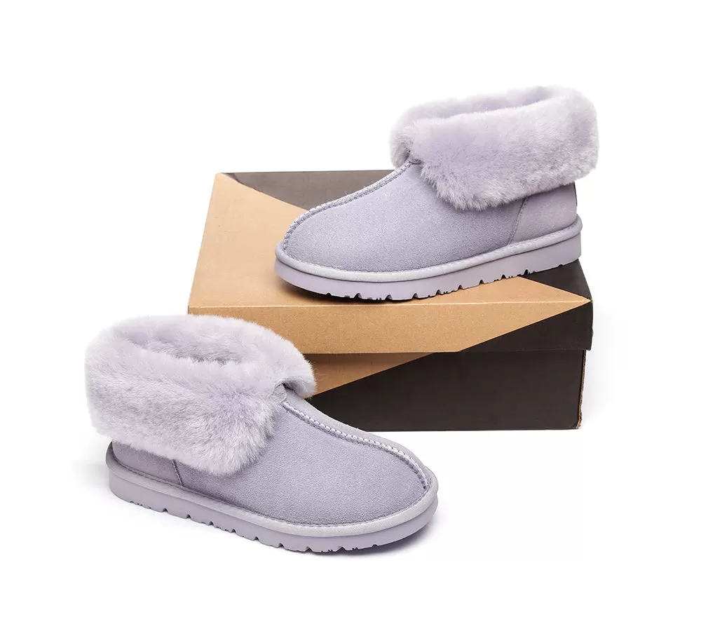 UGG Australian Shepherd Slippers, Australia Premium Double Face Sheepskin,Unisex Ankle Collar Slipper Mallow