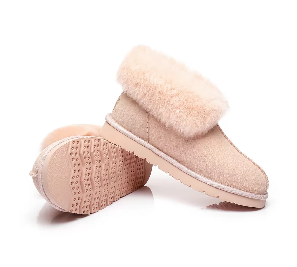 UGG Australian Shepherd Slippers, Australia Premium Double Face Sheepskin,Unisex Ankle Collar Slipper Mallow