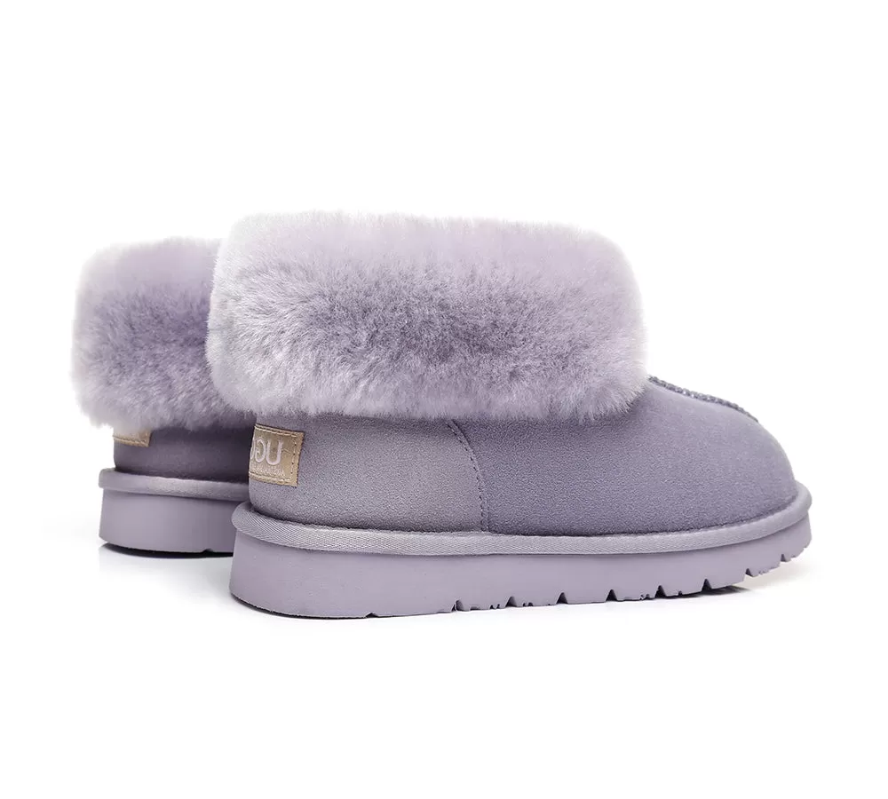 UGG Australian Shepherd Slippers, Australia Premium Double Face Sheepskin,Unisex Ankle Collar Slipper Mallow