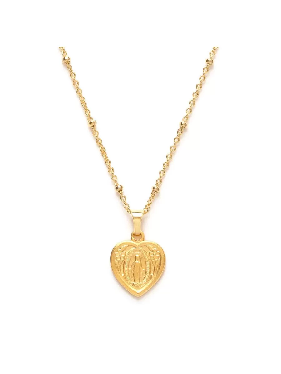 Virgin Mary Medallion Necklace by Amano Studio