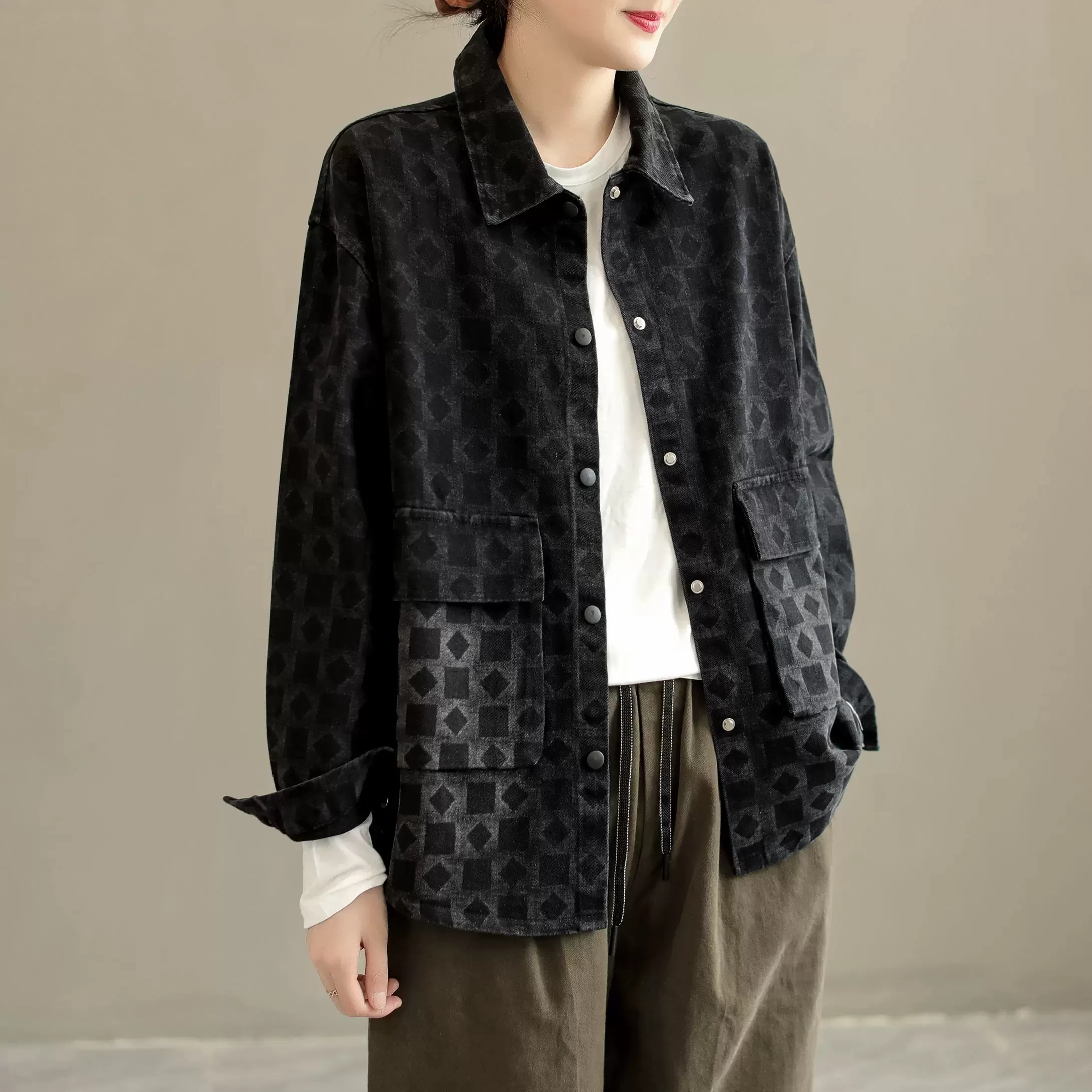 Women Retro Denim Autumn Jacket