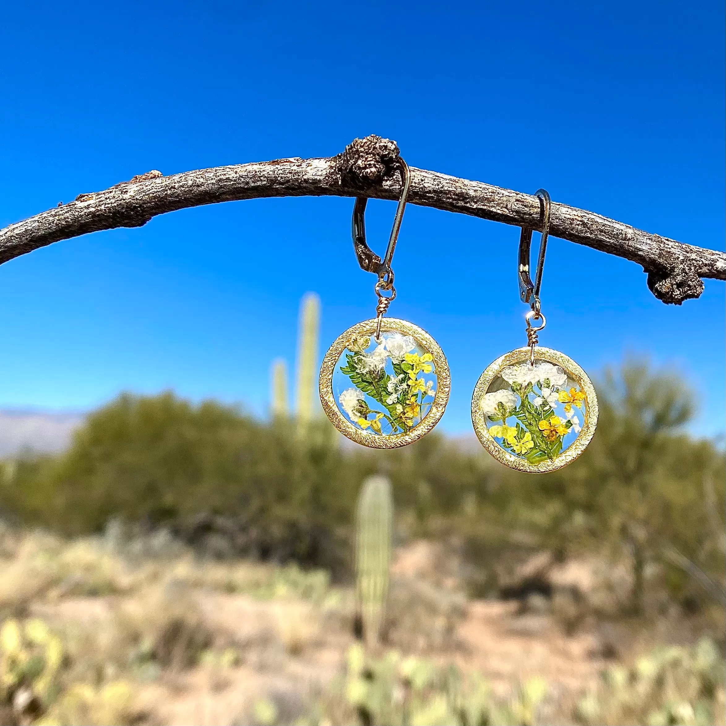 Yellow and White Wildflowers Earrings - BG25