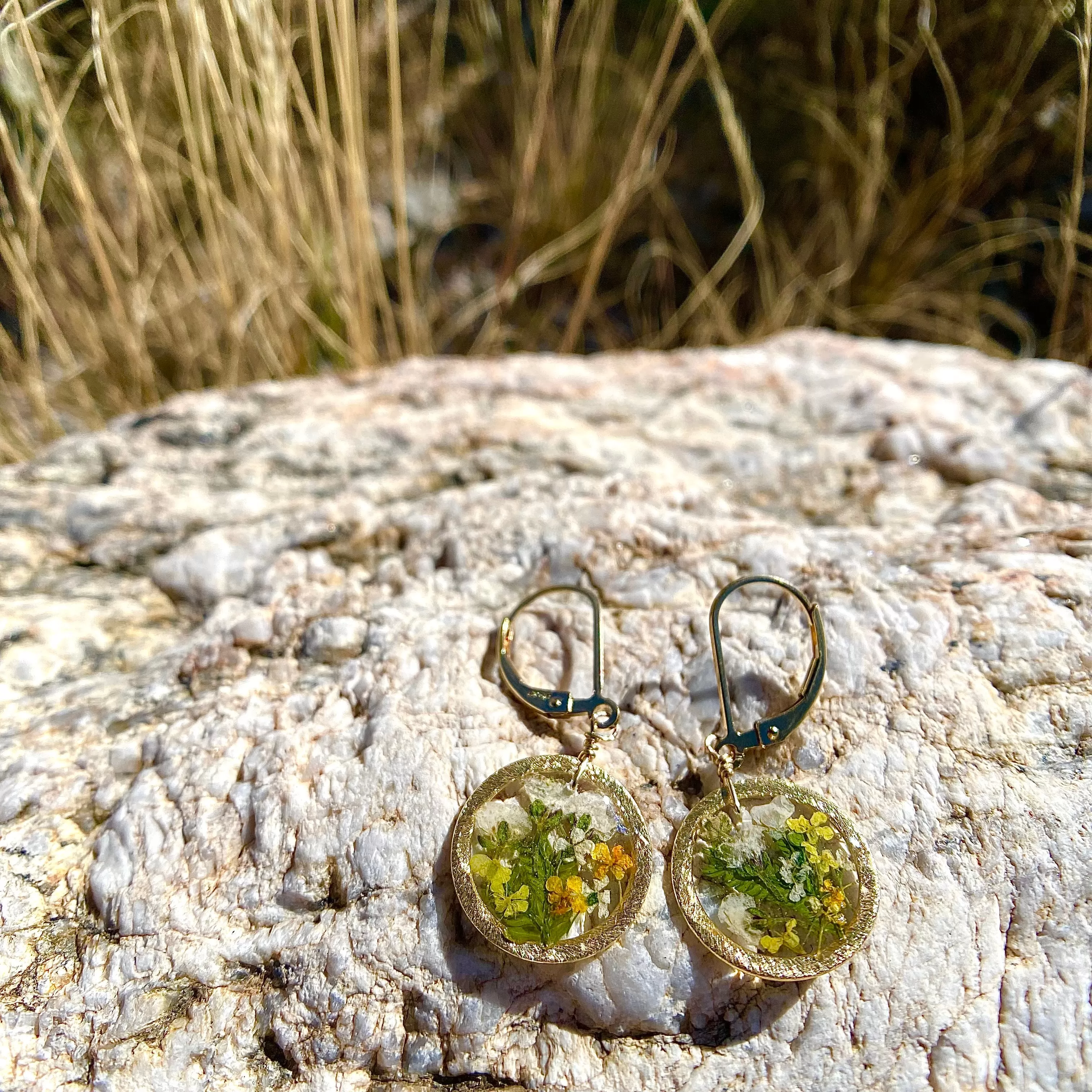 Yellow and White Wildflowers Earrings - BG25